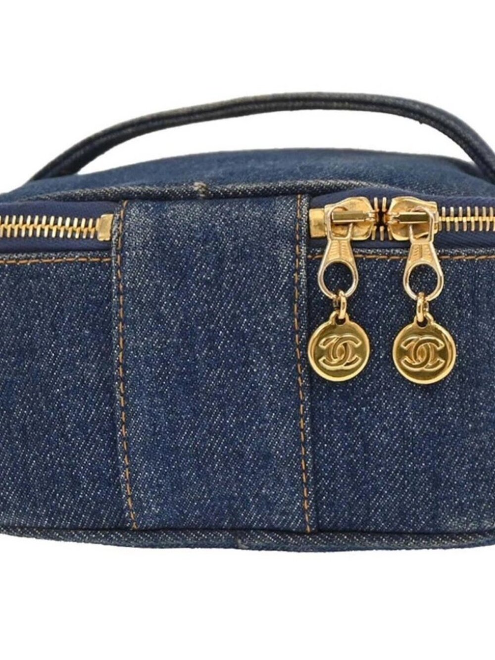 Chanel Blue Denim Vanity Handbag - Picture 2 of 10